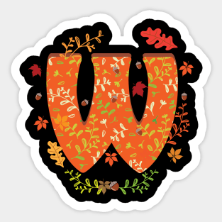 Letter W Monogram Sticker